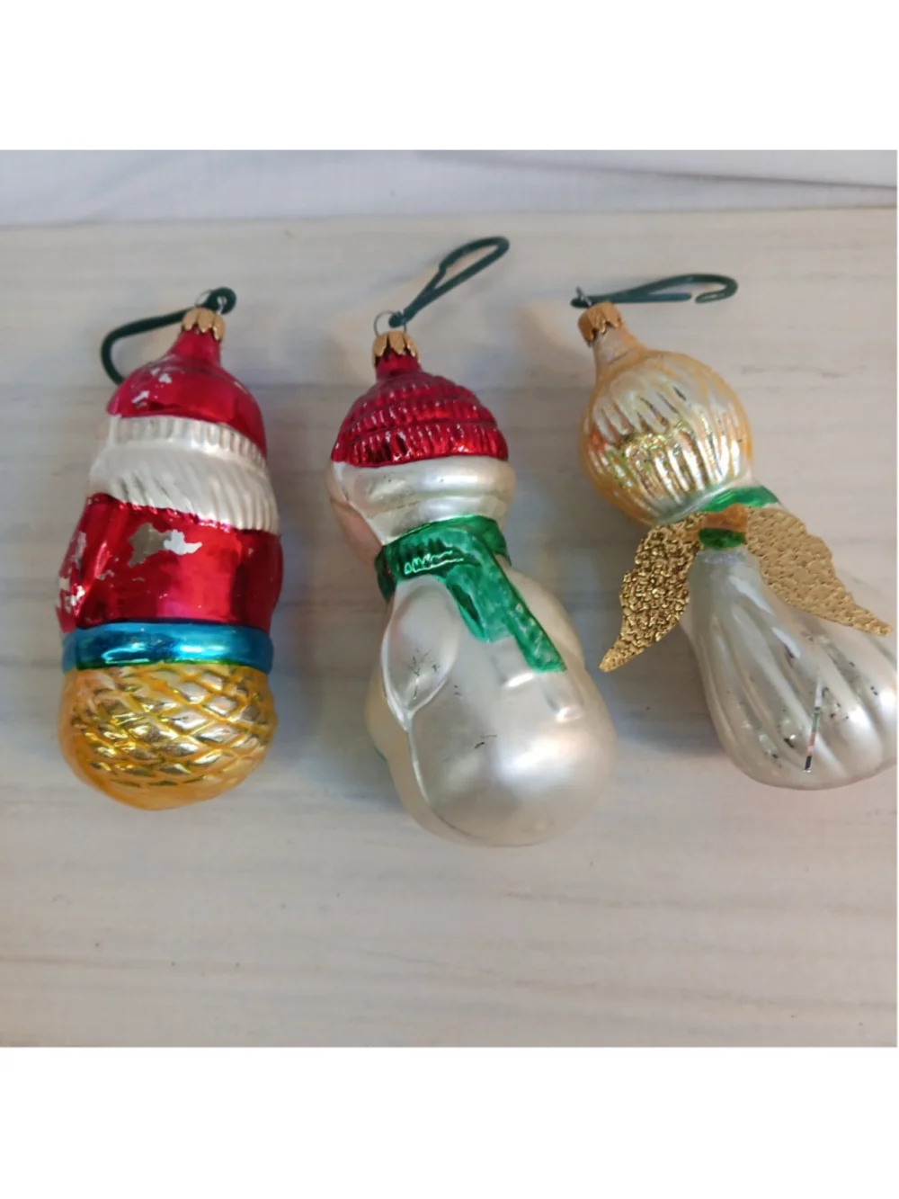 VTG Kurt S. Adler Traditional BLOWN Glass Ornaments Snowman Santa Angel
